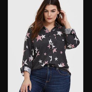 Torrid Button up shirt with stars
